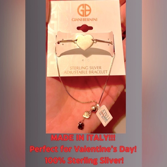 NWT! MADE IN ITALY! 100% ITALIAN STERLING SILVER ADJUSTABLE BRACELET!MADE IN 🇮🇹! - Picture 2 of 4